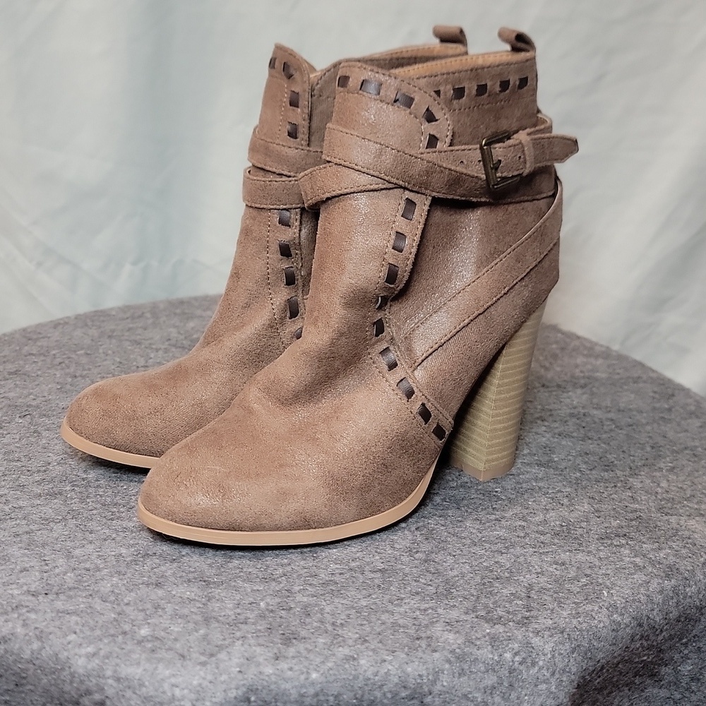 Brown Strappy Ankle Boots Qupid - Picture 3 of 14
